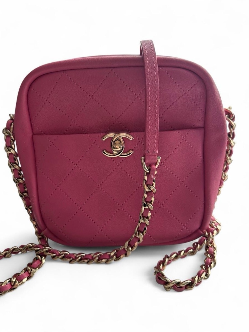 Chanel Stitched Goatskin Casual Trip North South Camera Case crossbody bag